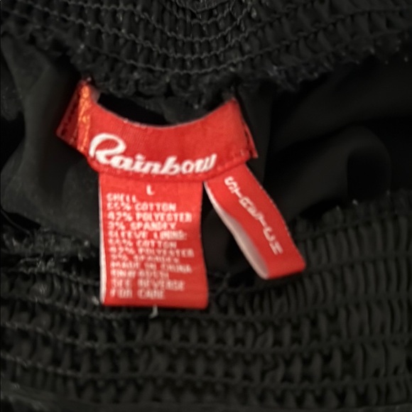 Rainbow Black Ruffled Off-Shoulder Blouse - Picture 2 of 2